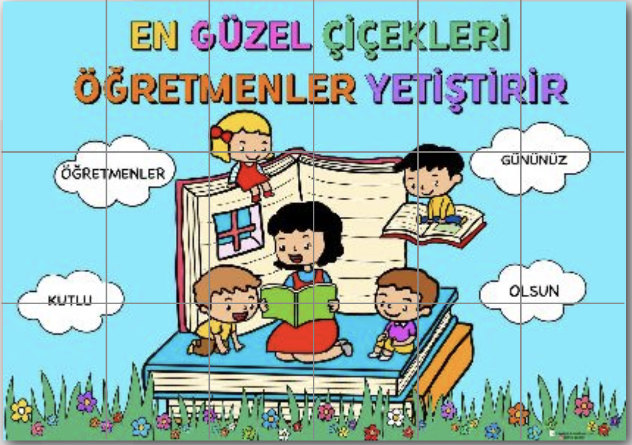 18 A4 ( Kadın Öğretmen Mavi Arka Planlı) Pano 3 RENKLİ