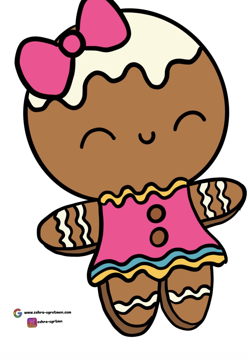 A4 Kurabiye Adam Görselleri RENKLİ RENKSİZ