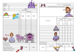 PRENSES SOFİA KARNE BASKI SÜSÜ 2023