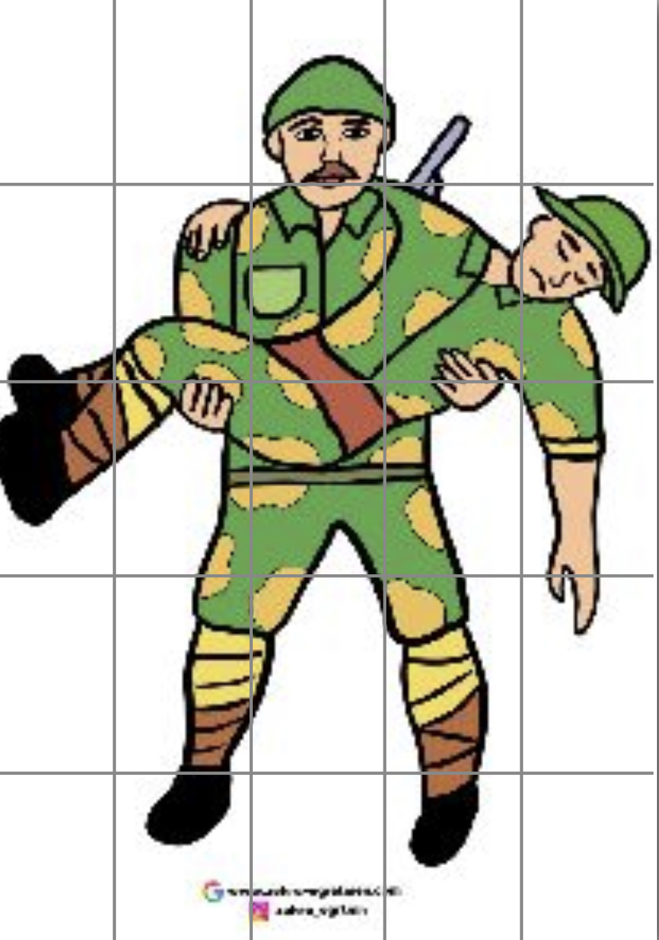 25 A4 Asker Taşıyan Asker RENKLİ