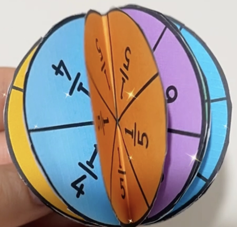 Kesirler Topu ( Deftere Yapıştırmalık) RENKLİ RENKSİZ