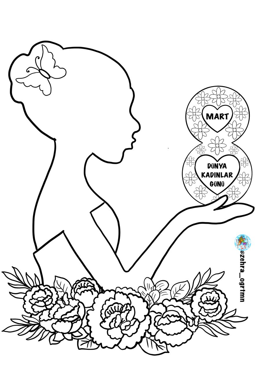 A4 boyutu 8 Mart Pano Görselleri ( RENKSİZ)