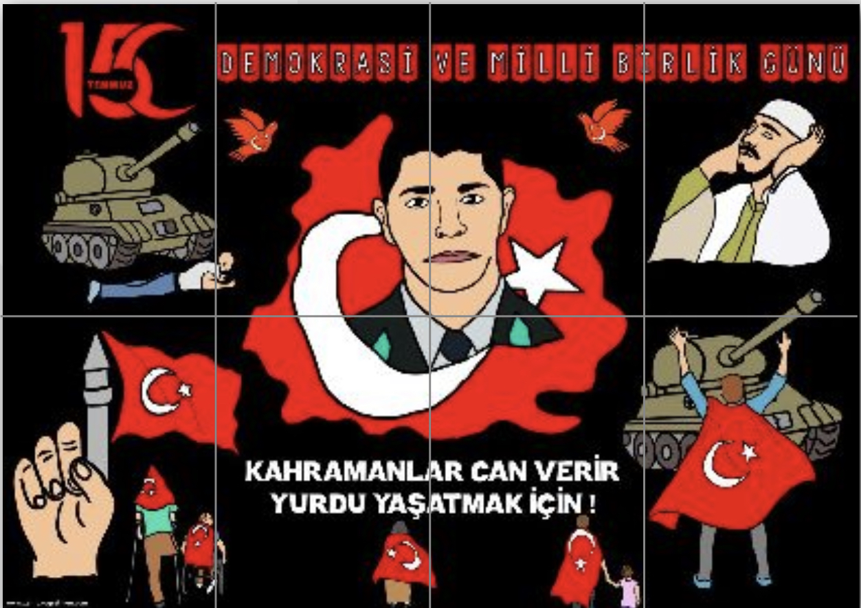 8 A4 15 Temmuz Panosu 1 ( SİYAH ARKA PLAN RENKLİ)