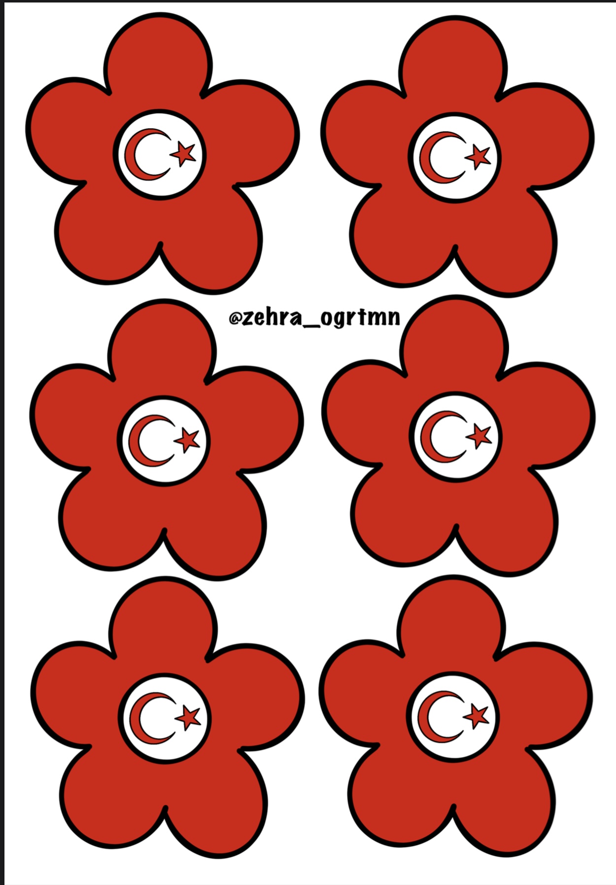 Pano Kenarına Çiçek Şablonu ve Yaka Kartları