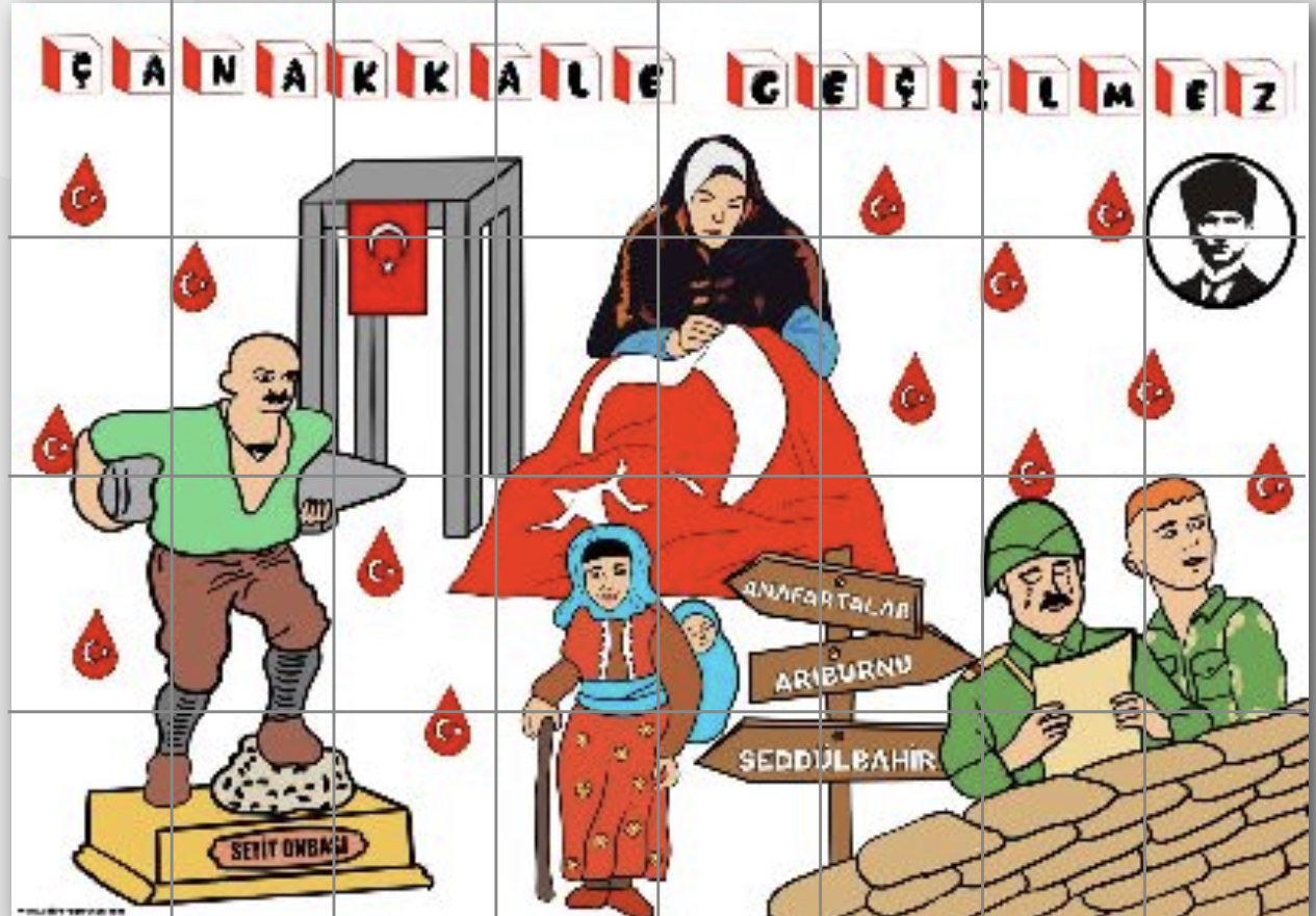 32 A4 ÇANAKKALE PANOSU BEYAZ ARKA PLAN