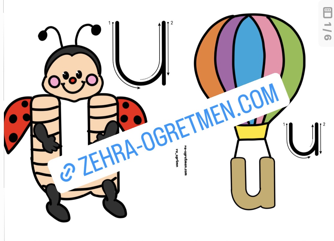 U Sesi İnteraktif Defter Etkinliği ( Uğurböceği ve Uçan Balon)