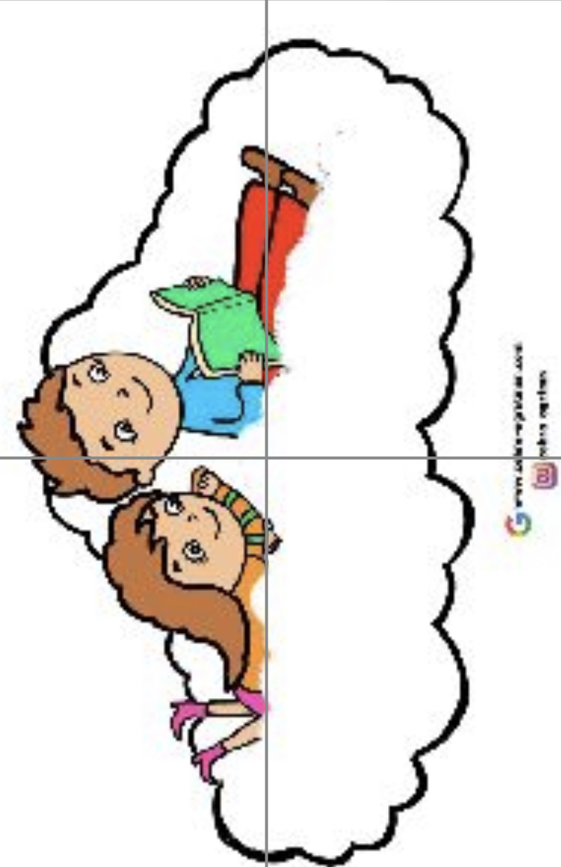 4 A4 Bulut Üstünde Çocuklar RENKLİ