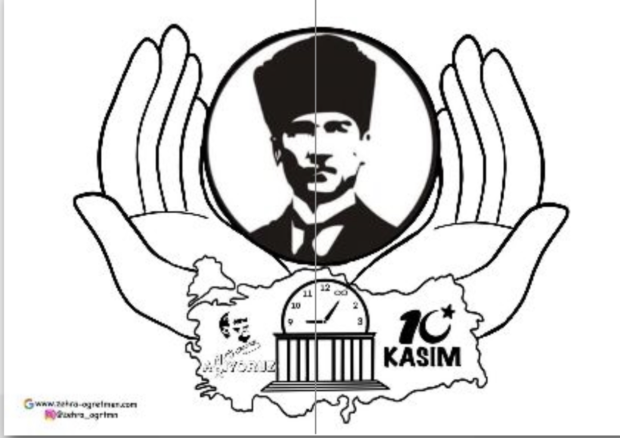 2 A4 Pano 2 Görseli 10 Kasım Türkiye Haritalı RENKSİZ