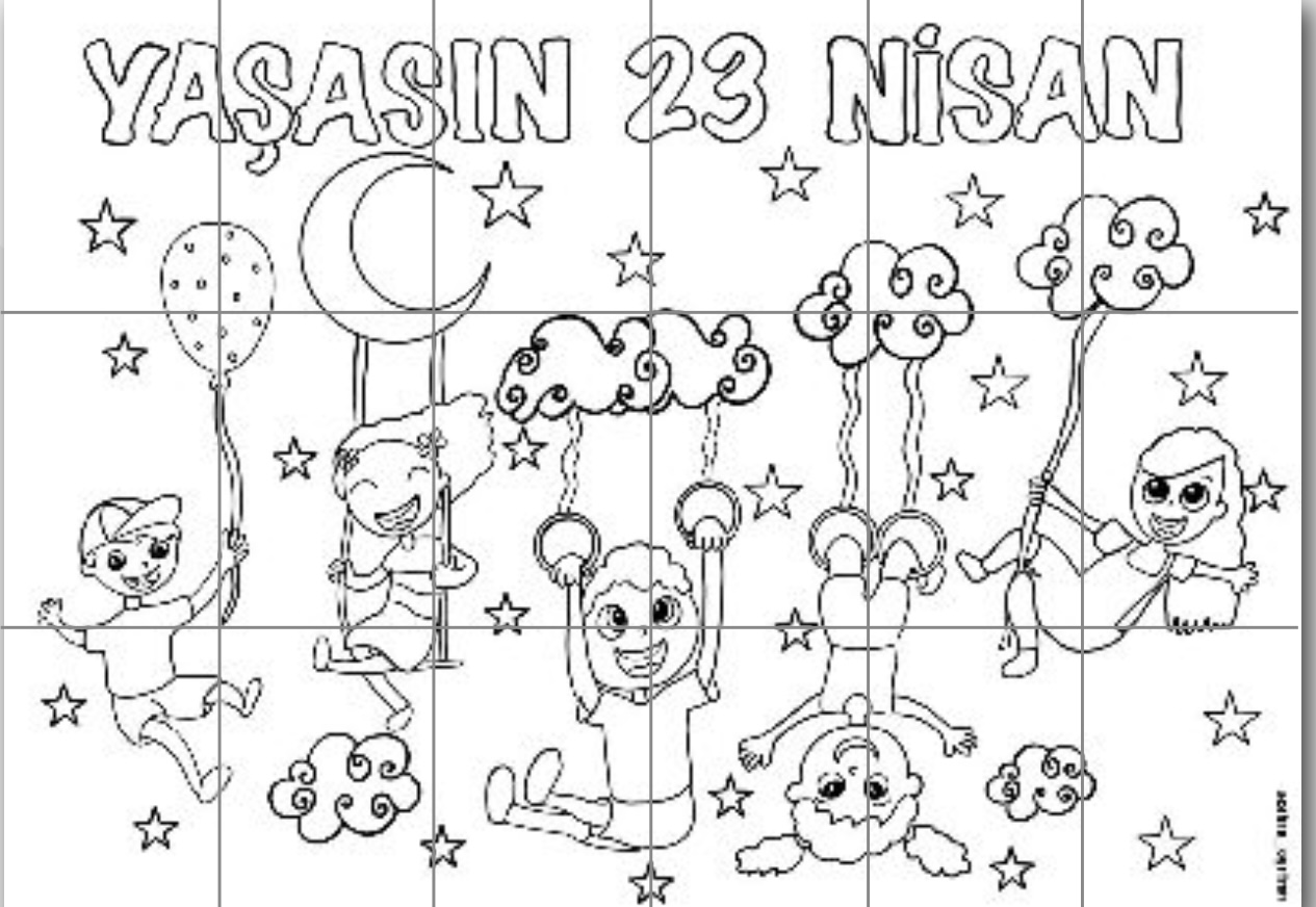 18 A4 Yaşasın 23 Nisan Grup Boyama Çalışması