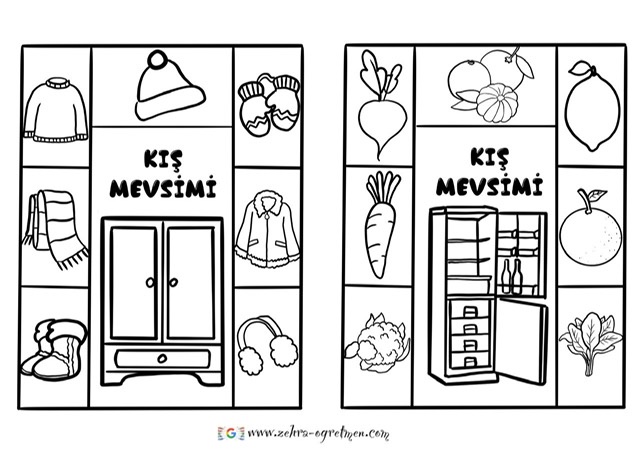 Hangi Mevsimde Ne Yenir Ne Giyilir Boyama Sayfaları