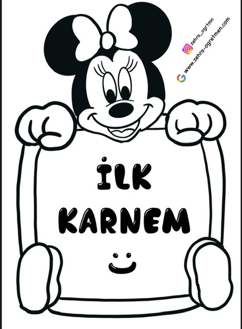 Mickeyli ve Minnieli Karne Günü Pankartları BÜYÜK BOY RENKSİZ