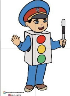 4 A4 Erkek Polis Renkli Renksiz