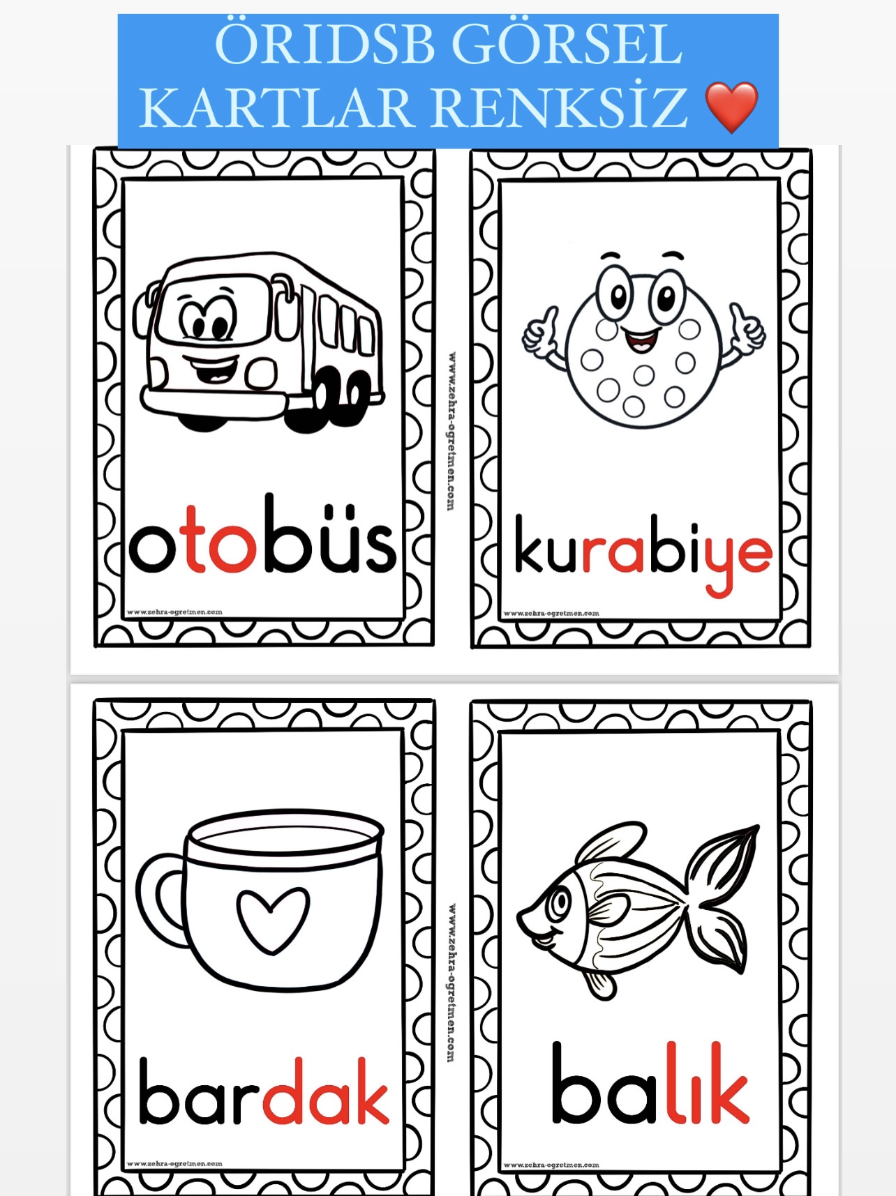 ÖRIDSB GÖRSEL KARTLAR 133 ADET RENKSİZ (2023)