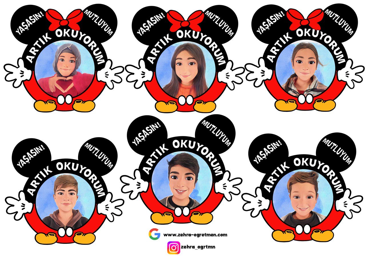 Okuma Bayramı Mickeyli ve Minnieli Hediyelik Magnet