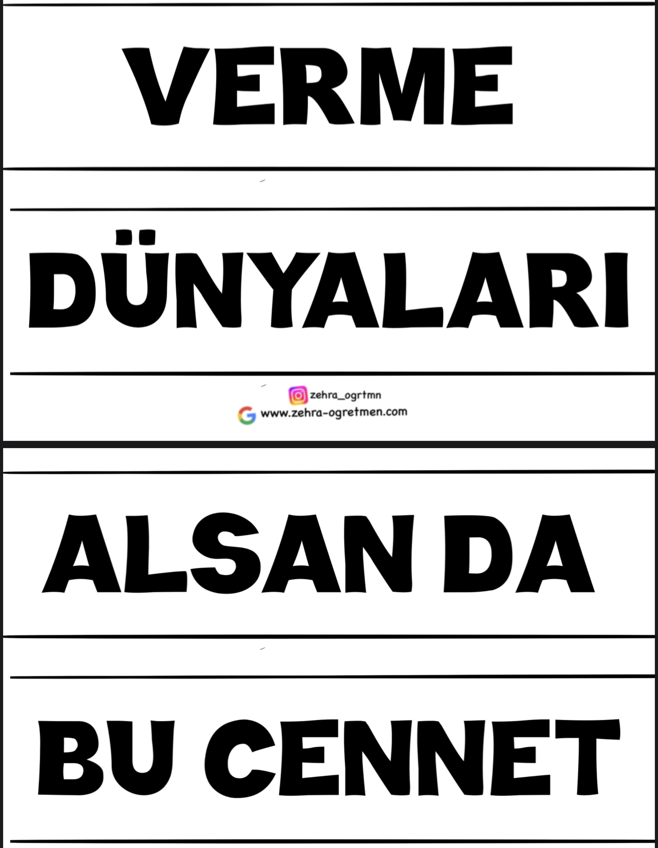 Verme Dünyaları Alsan da Bu Cennet Vatanı KÜÇÜK BOY