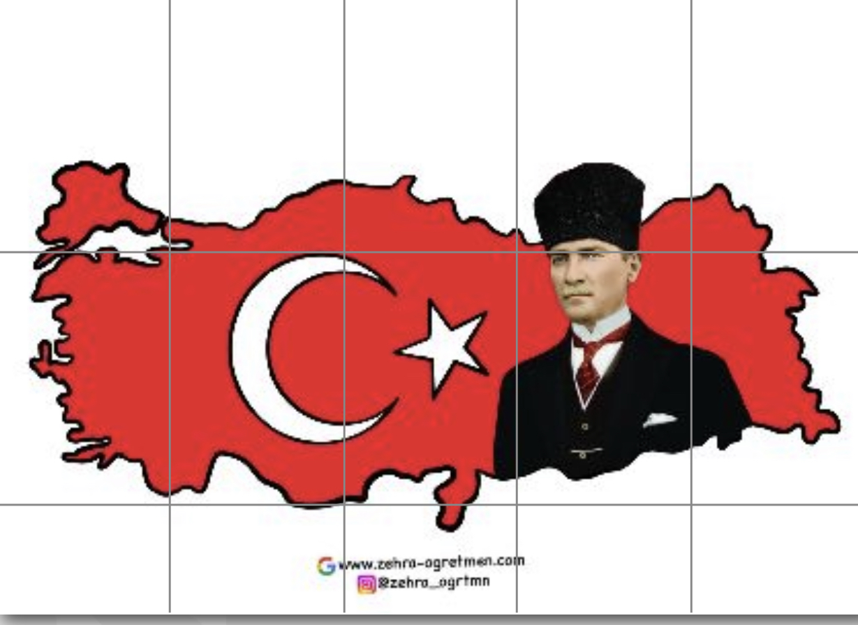 15 A4 Atatürk’lü Türkiye Haritası RENKLİ