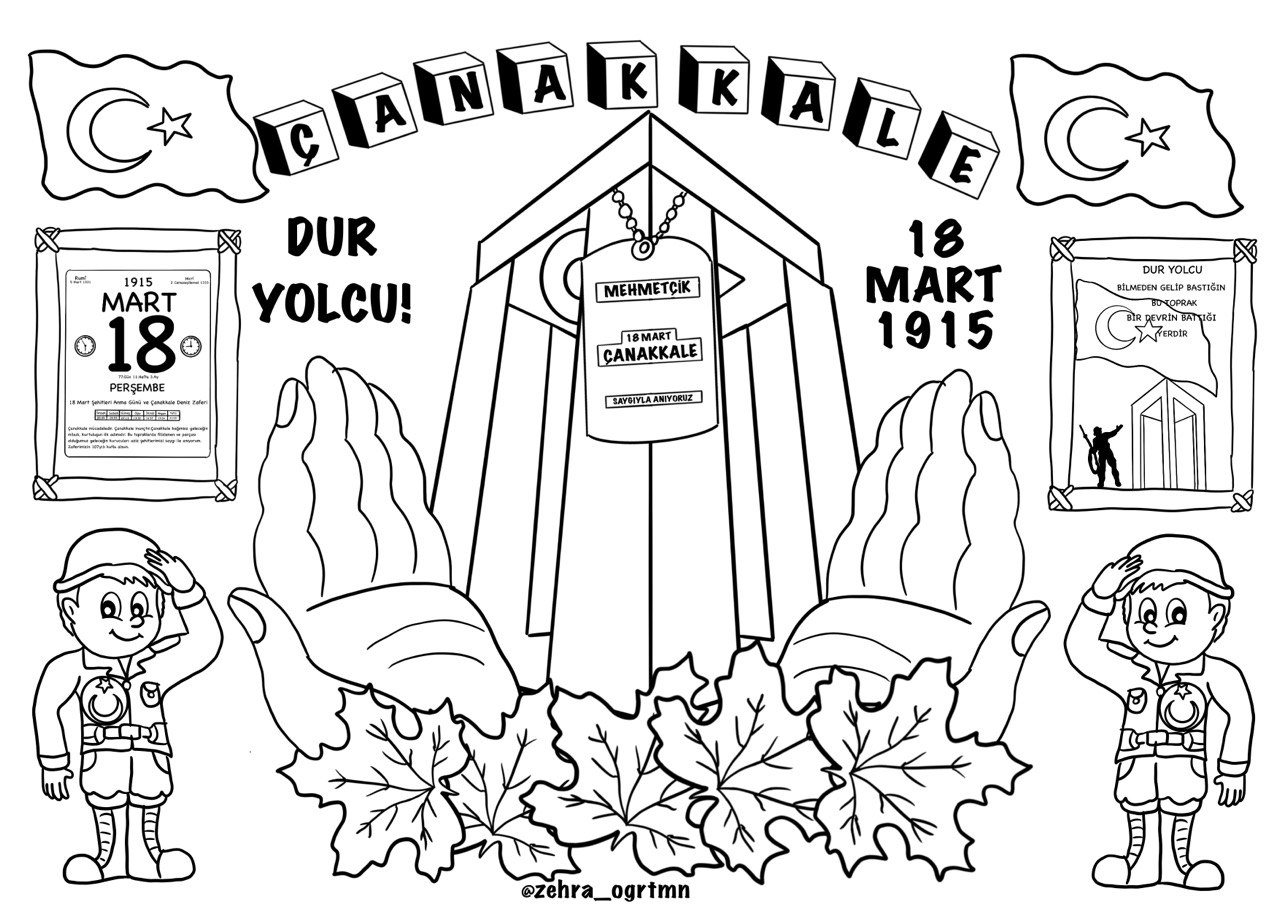 (Pano 3) 18 Mart Çanakkale Zaferi Pano Etkinliği RENKSİZ