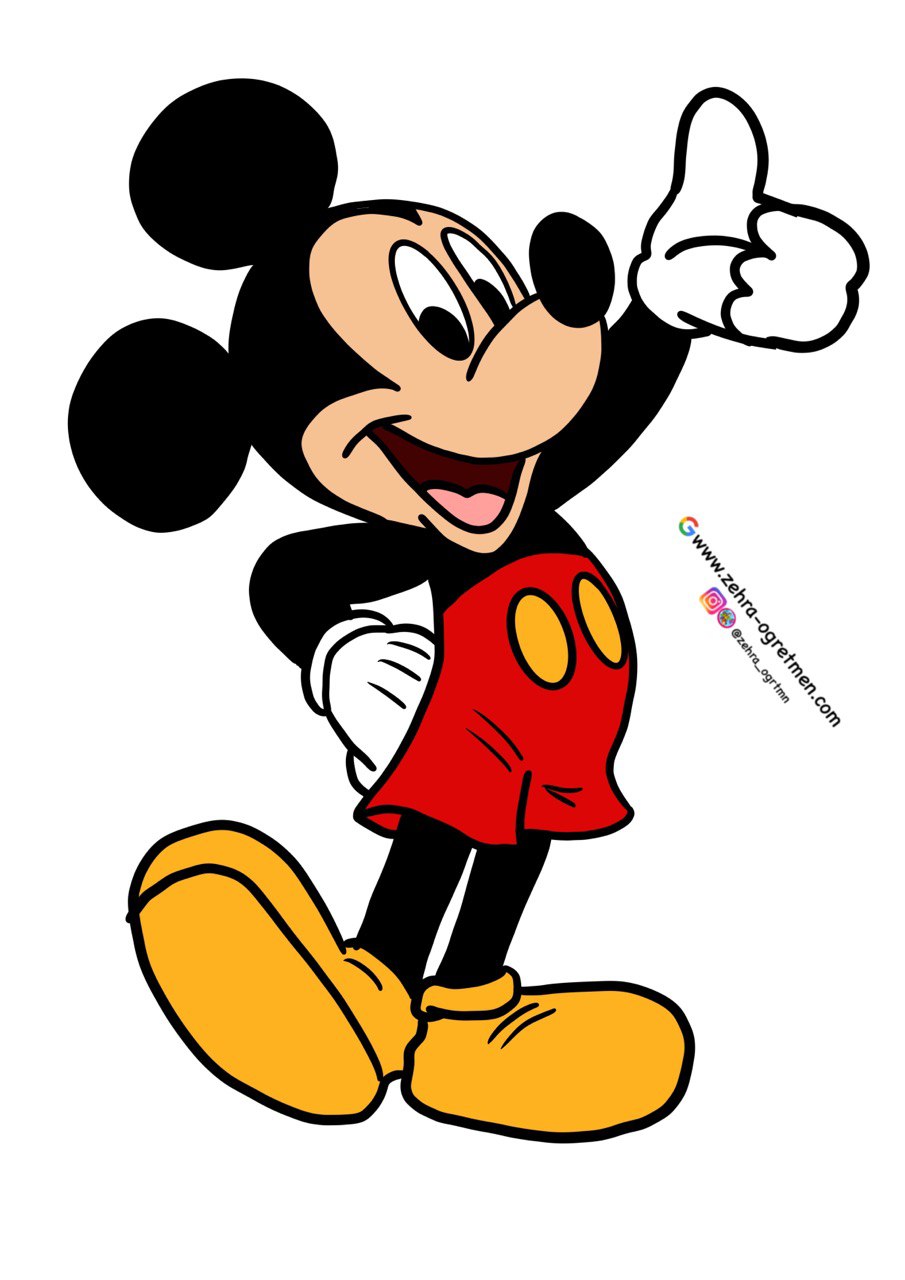 9 A4 Mickey Mouse ( RENKLİ)