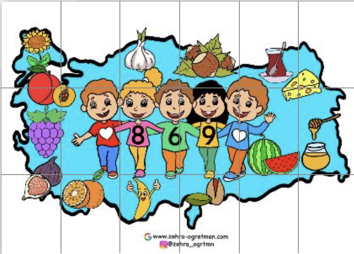 869 Yerli Malı Haritası Mavi Renk ( 18 A4)