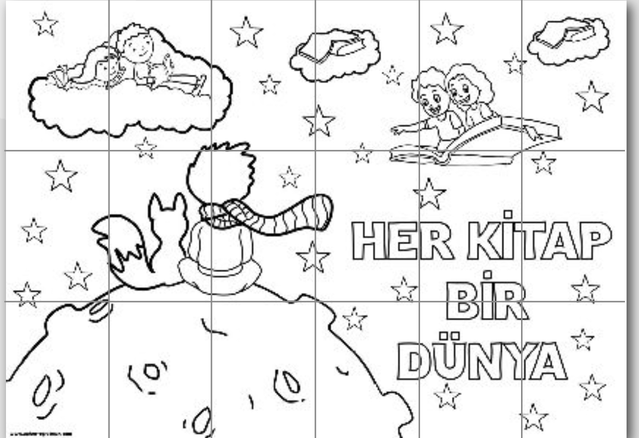 18 A4 Grup Boyama Çalışması Her Kitap Bir Dünya