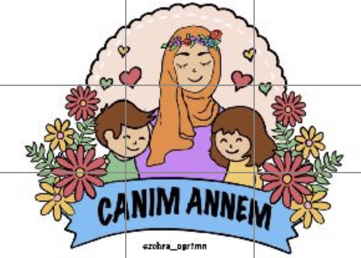 9 A4 Tesettürlü Canım Annem Renkli