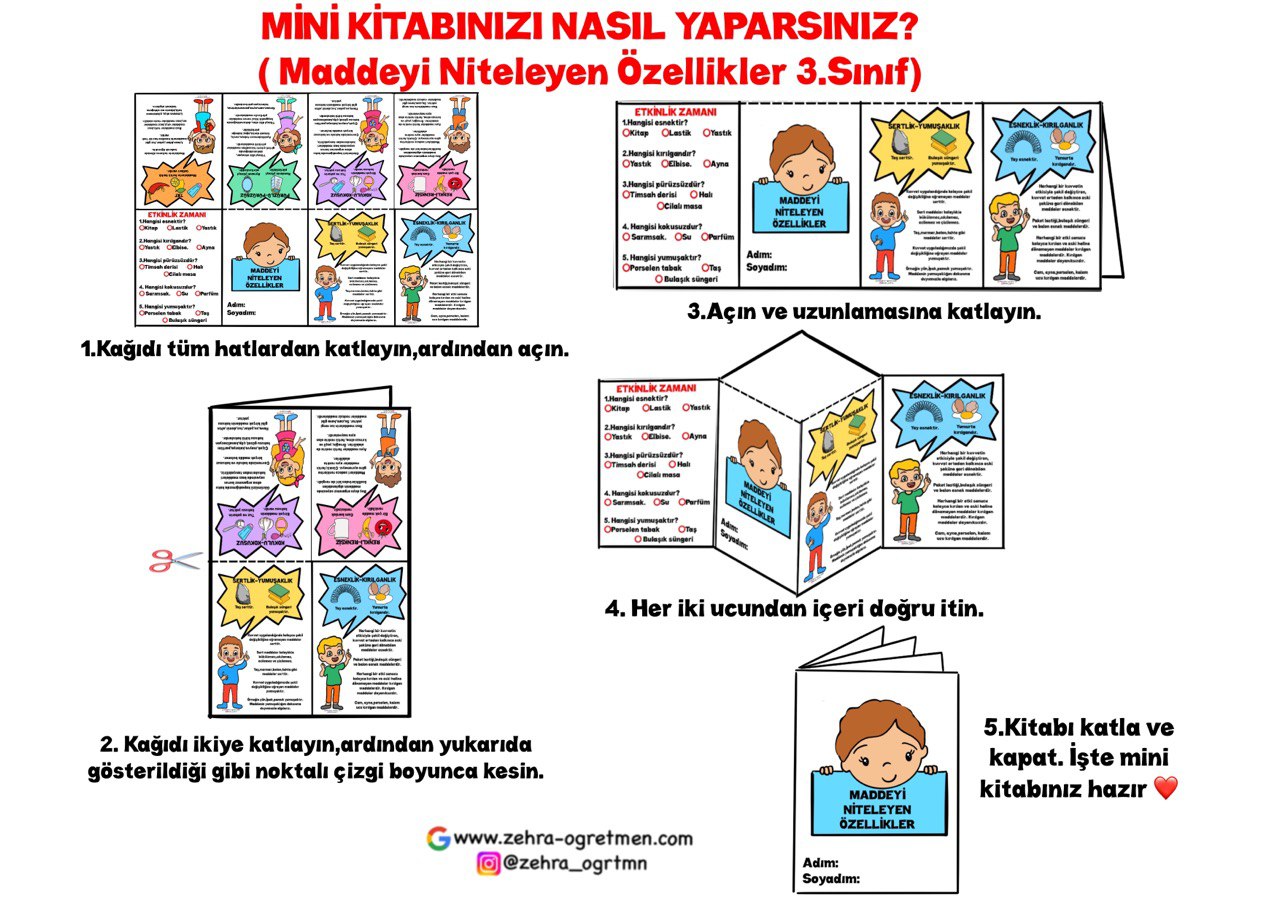 Maddeyi Niteleyen Özellikler MİNİ KİTAP YAPIMI