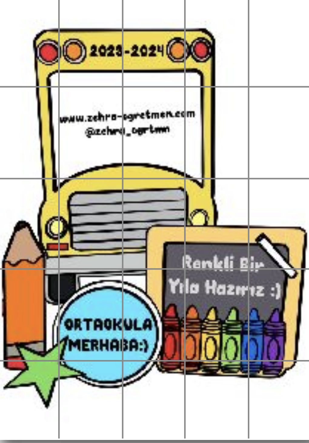 25 A4 Ortaokula Merhaba Okul Servisi RENKLİ
