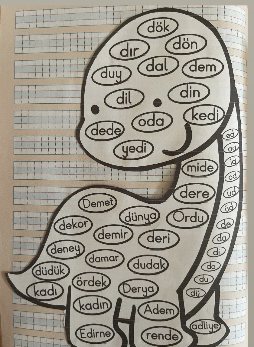 D Sesi Dinozor Boyama Etkinliği