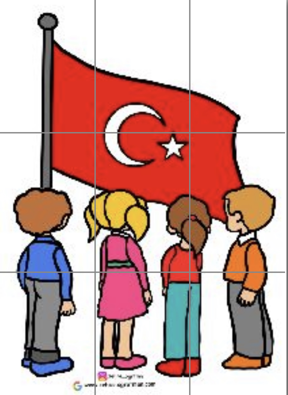 9 A4 İstiklal Marşı Okuyan Çocuklar RENKLİ