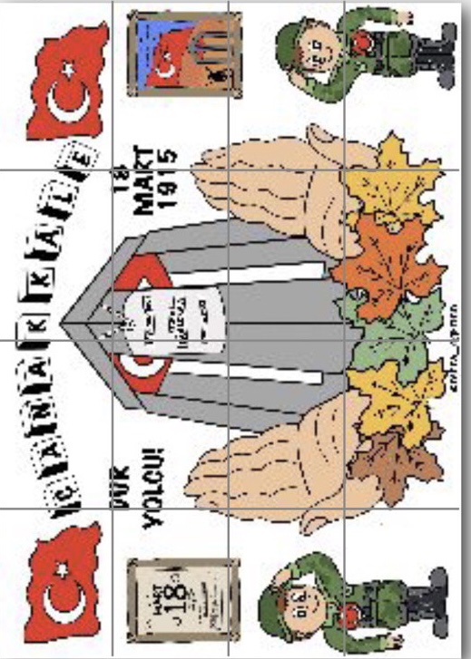 ( Pano 3) Çanakkale 16 A4 RENKLİ RENKSİZ GRUP ÇALIŞMASI