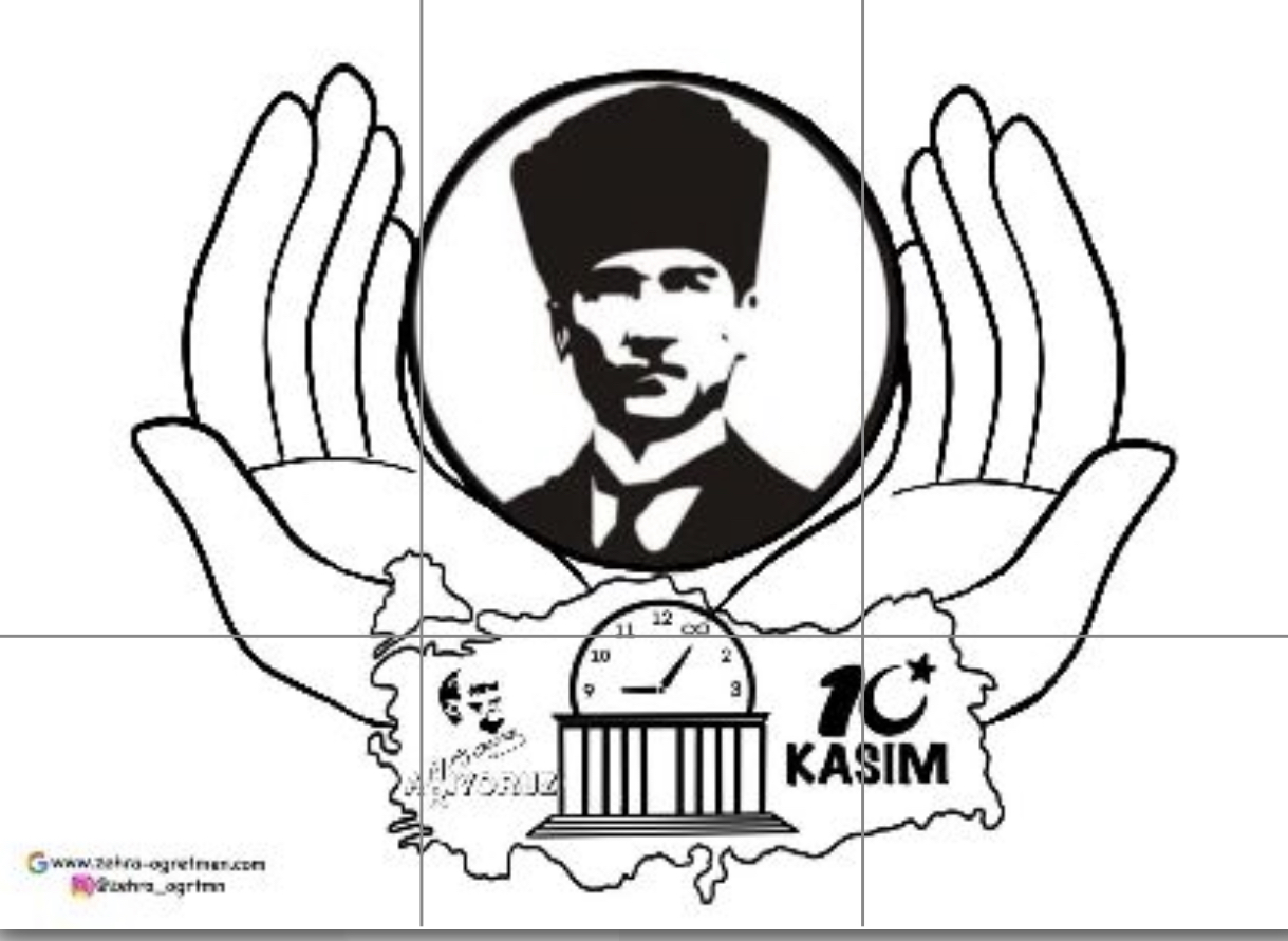 6 A4 Pano 2 Görseli 10 Kasım Türkiye Haritalı RENKSİZ