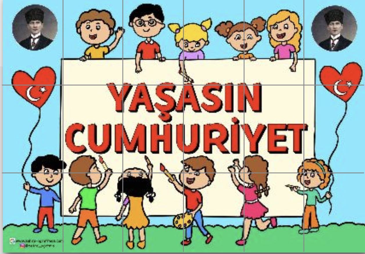 18 A4 RENKLİ Yaşasın Cumhuriyet Panosu
