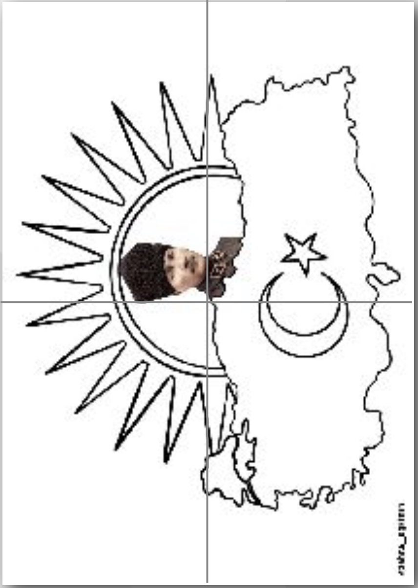 4 A4 Türkiye Haritası ve Güneş Renksiz