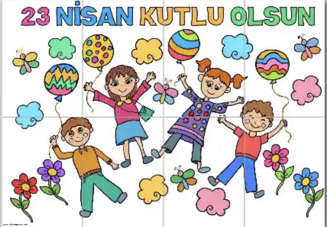 23 Nisan Kutlu Olsun Pano 8 A4 BEYAZ ARKA PLAN