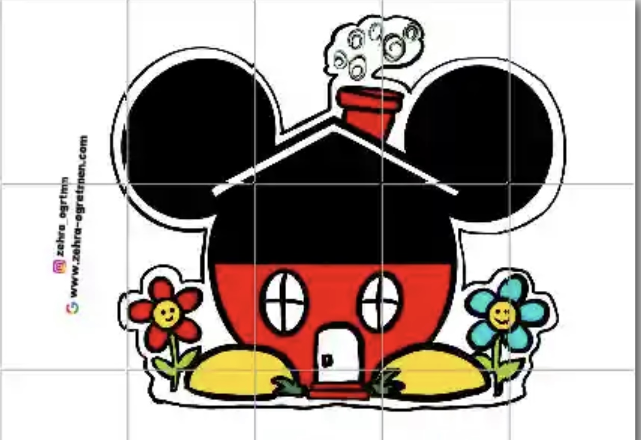 15 A4 Mickey Ev ( RENKLİ)