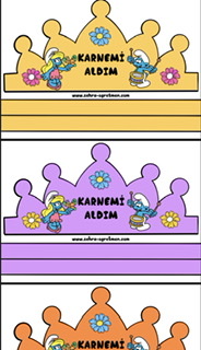 Şirinler Karnemi Aldım Taçları