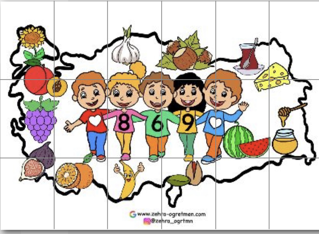 869 Yerli Malı Haritası Beyaz Renk (18 A4 )