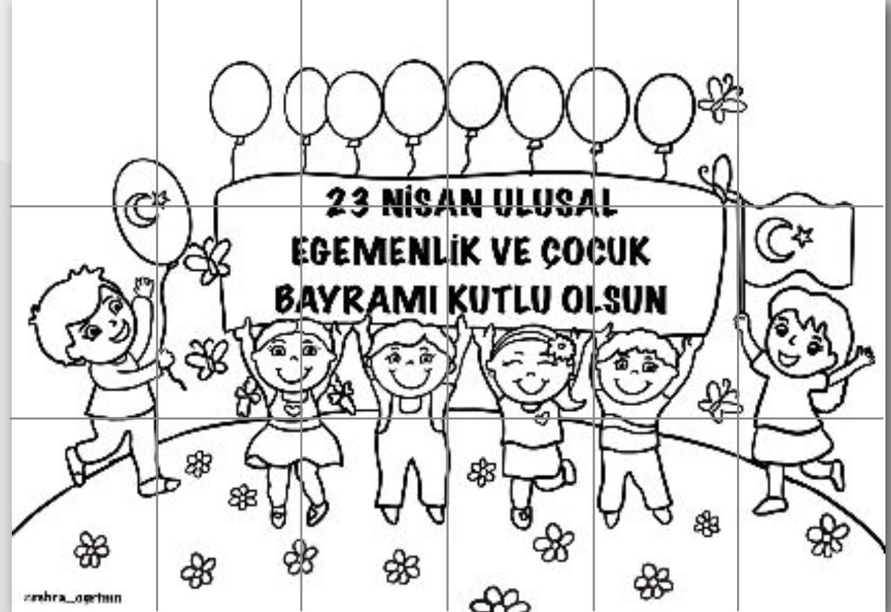 18 A4 23 Nisan Grup Boyama Çalışması