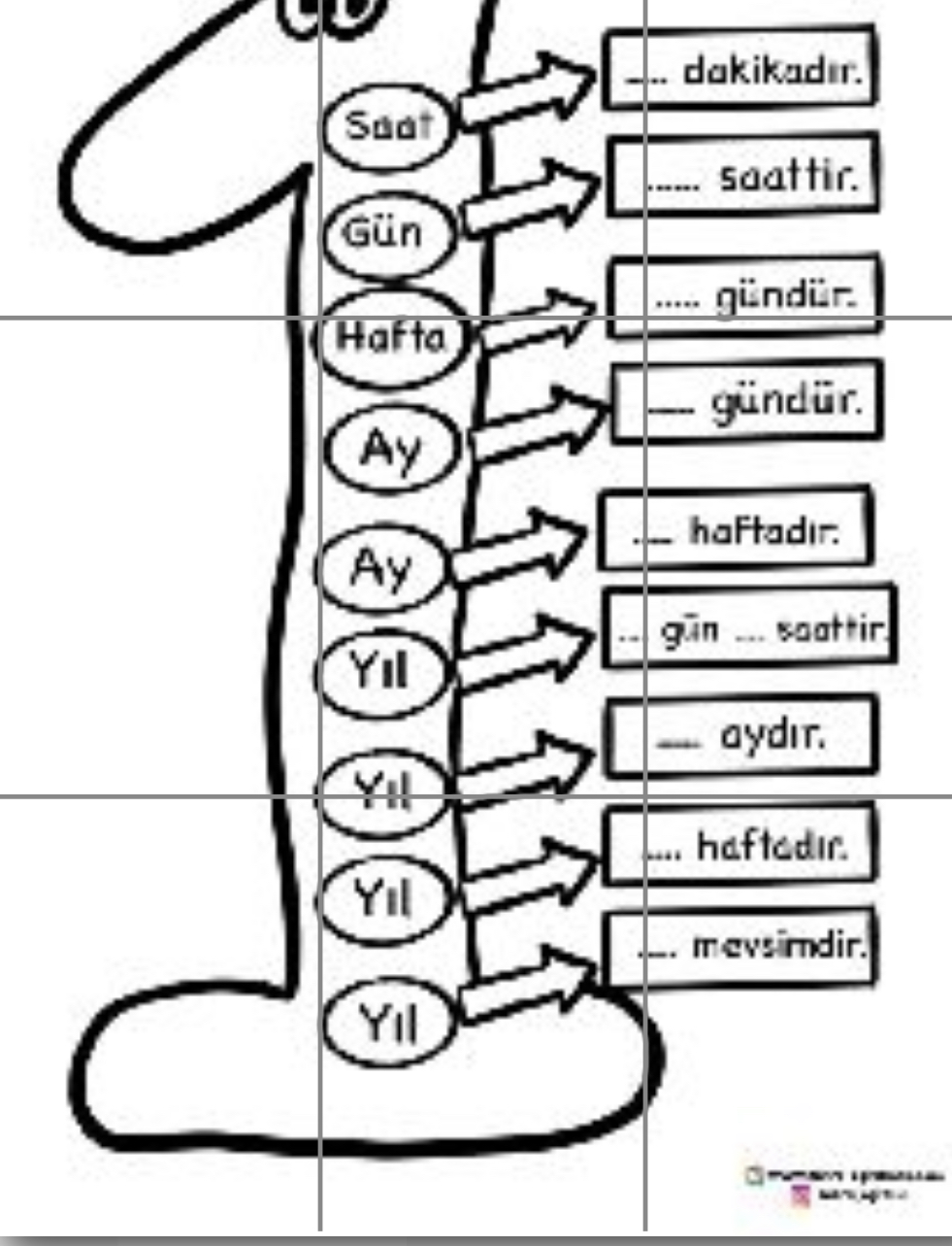 Gün Ay Yıl Pano Etkinliği ( 9 A4 RENKSİZ)