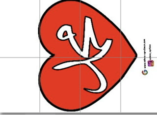 8 A4 Muhammed Yazılı Kalp RENKLİ