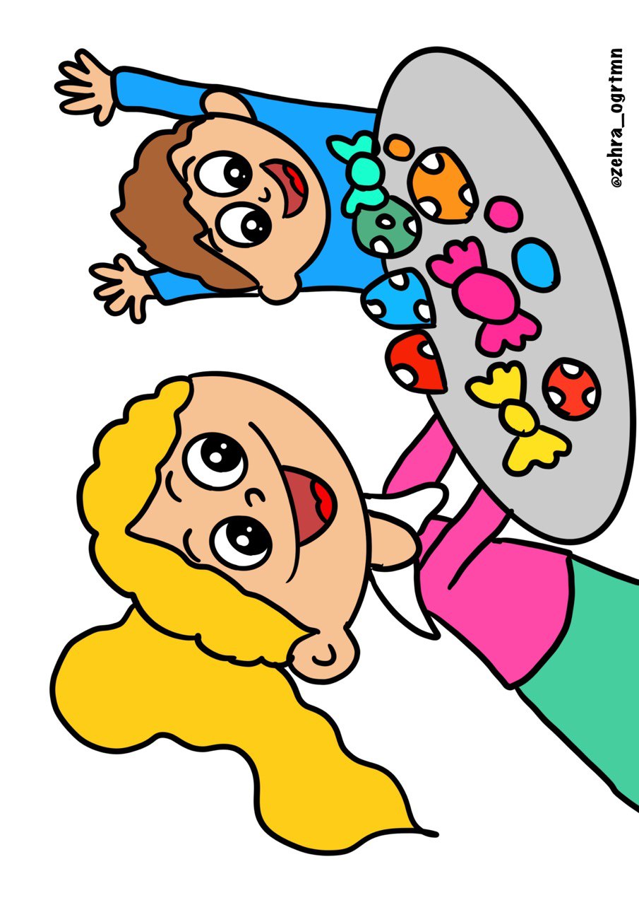 4 A4 Şeker Tutan Çocuk