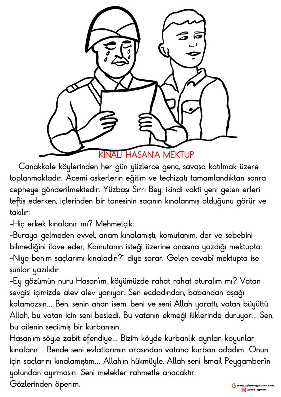 Kınalı Hasan’ın Mektubu Boyamalı