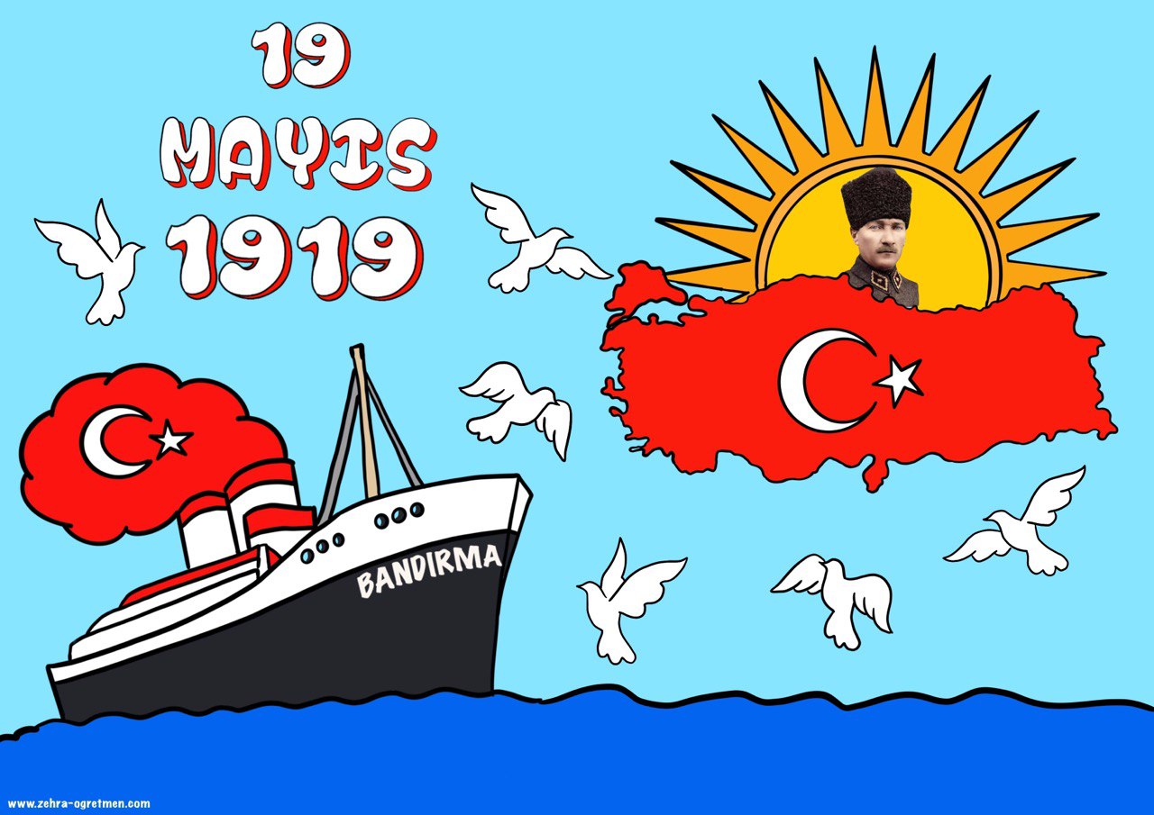 A4 BOYUTU 19 Mayıs Renkli Renksiz