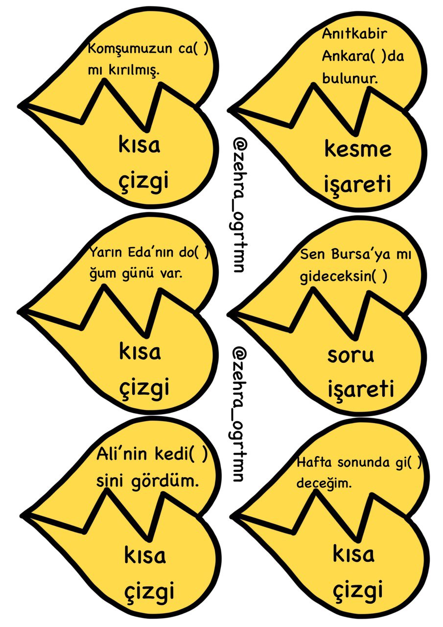 Noktalama İşaretleri Kalp Puzzle