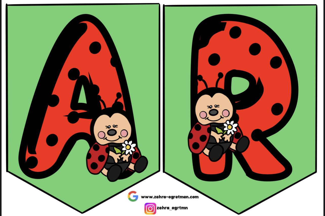 Uğur Böcekli Artık Okuyorum Yazıyorum Flama ( Renkli Renksiz)