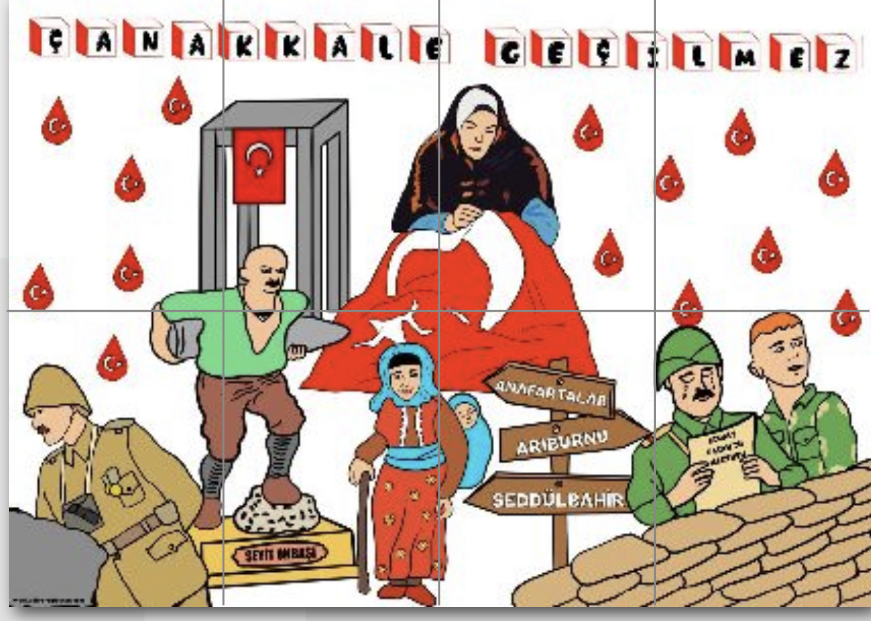 8 A4 Beyaz Arka Planlı Çanakkale Zaferi Panosu