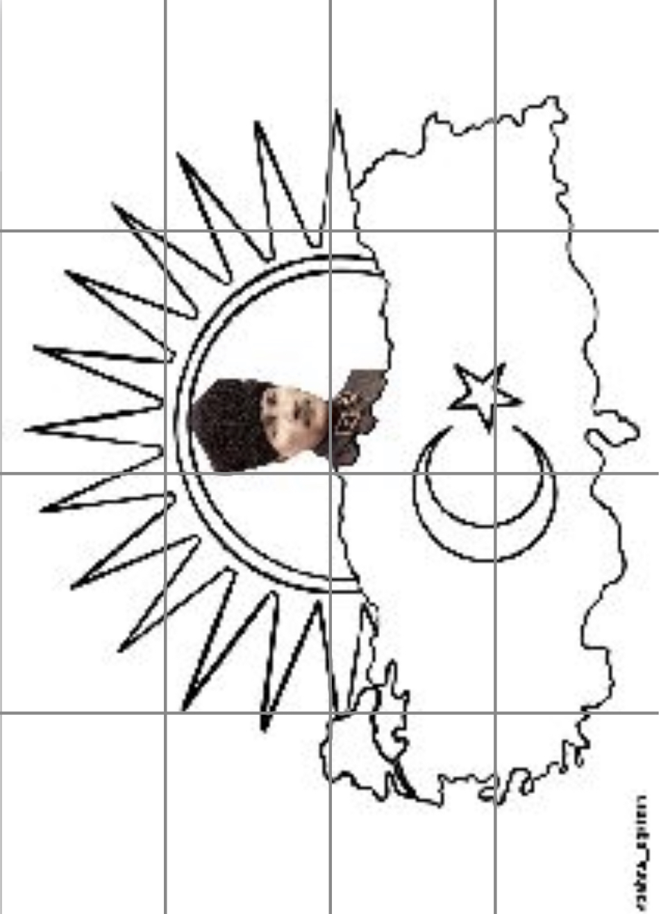 16 A4 Türkiye Haritası ve Güneş Renksiz