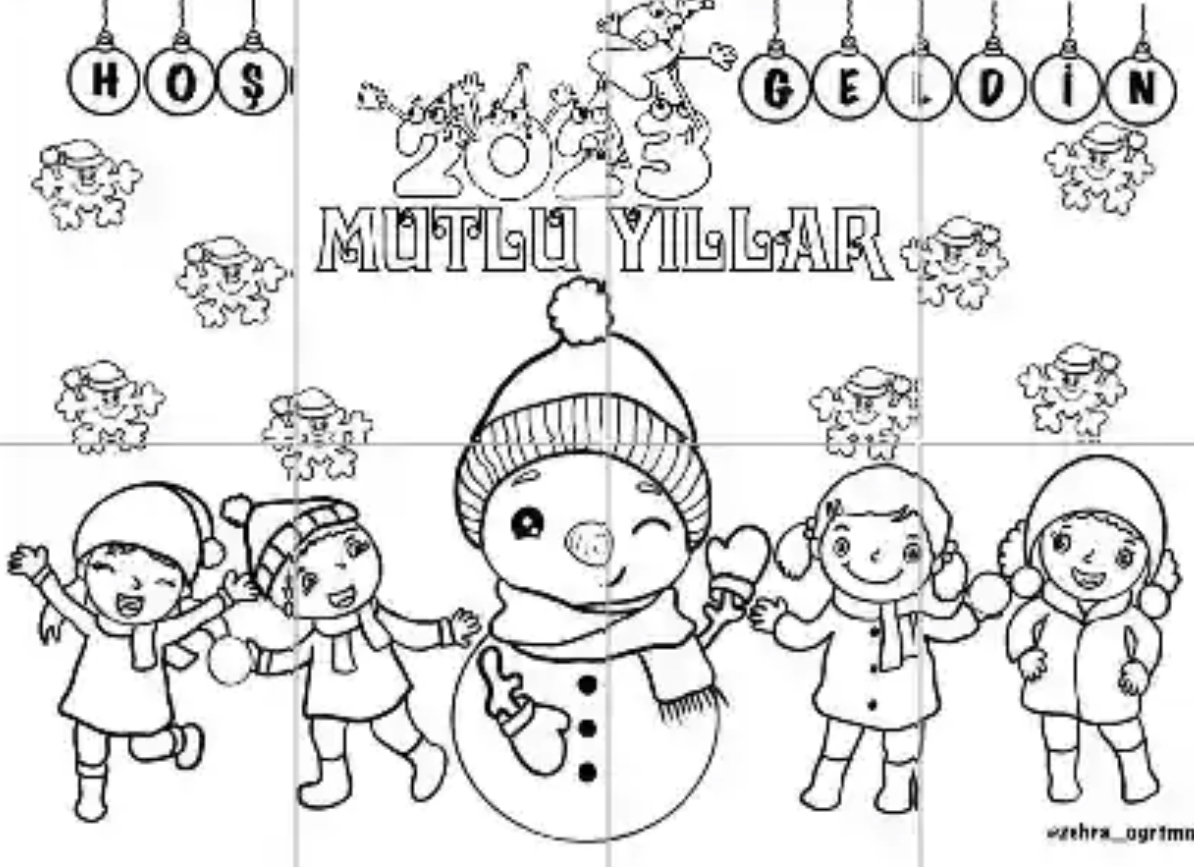 8 A4 Yeni Yıl Grup Boyama Çalışması 2023