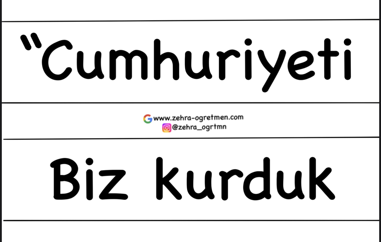 Cumhuriyeti Biz Kurduk Onu Yükseltecek ve Devam Ettirecek Sizlersiniz Yazı Şablonu