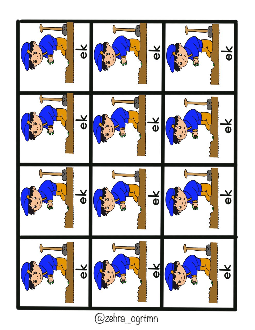 K sesi defter dikte etkinliği